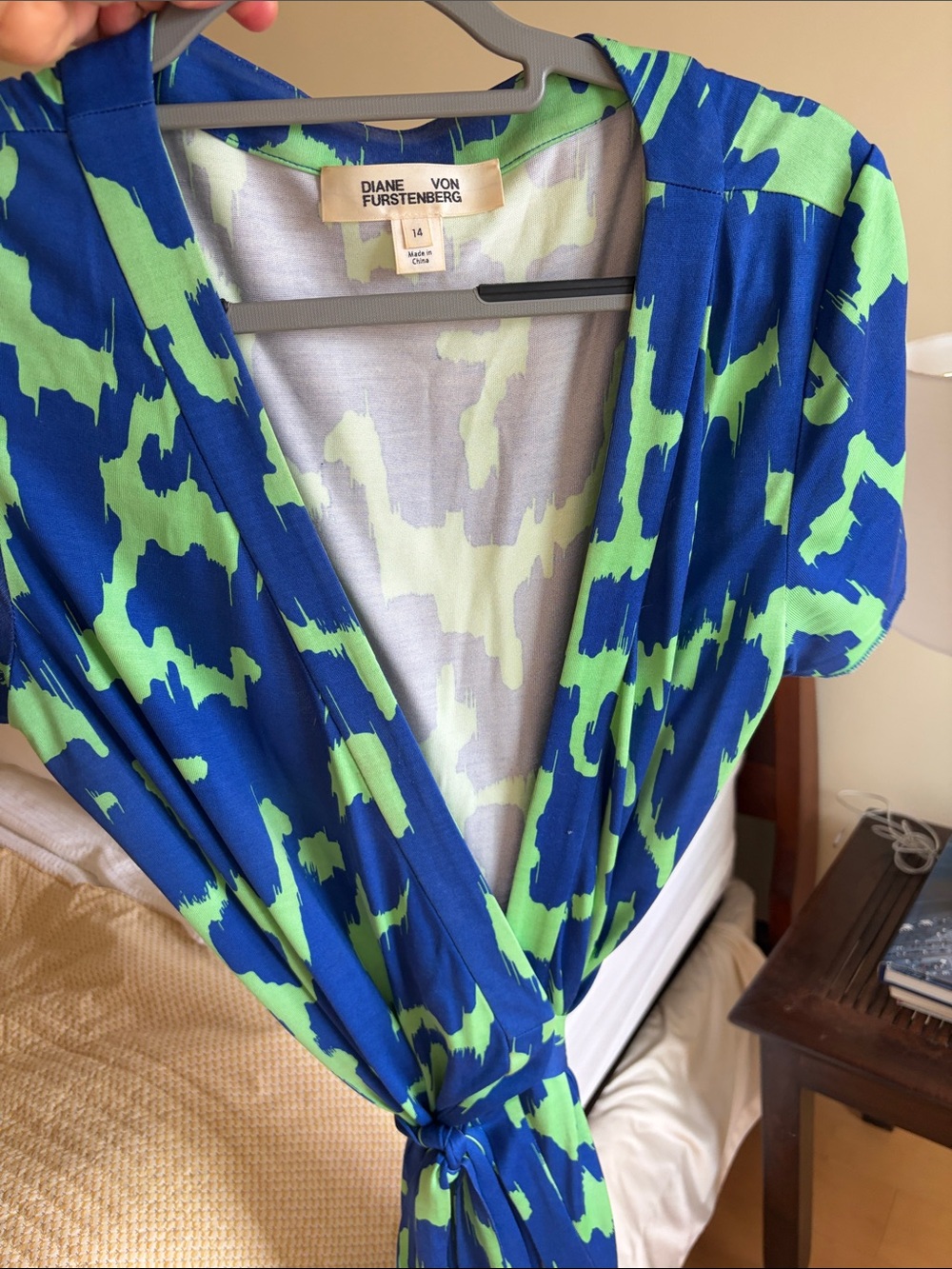 Diane Von Furstenberg Girls' Blue & Green Tie-Front Top
